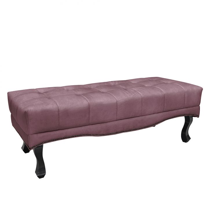 Conjunto de Cabeceira Casal com Recamier Vicenza Veludo Uva