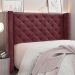 Conjunto de Cabeceira Casal com Recamier Vicenza Veludo Vinho