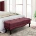 Conjunto de Cabeceira Casal com Recamier Vicenza Veludo Vinho