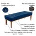 Conjunto de Cabeceira King com Recamier Gênova Suede Azul Marinho