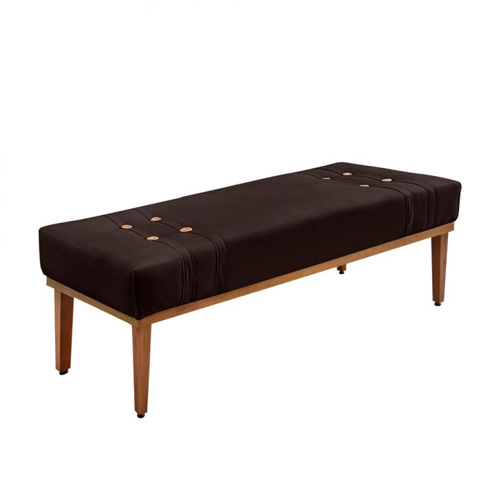 Conjunto de Cabeceira King com Recamier Gênova Suede Café
