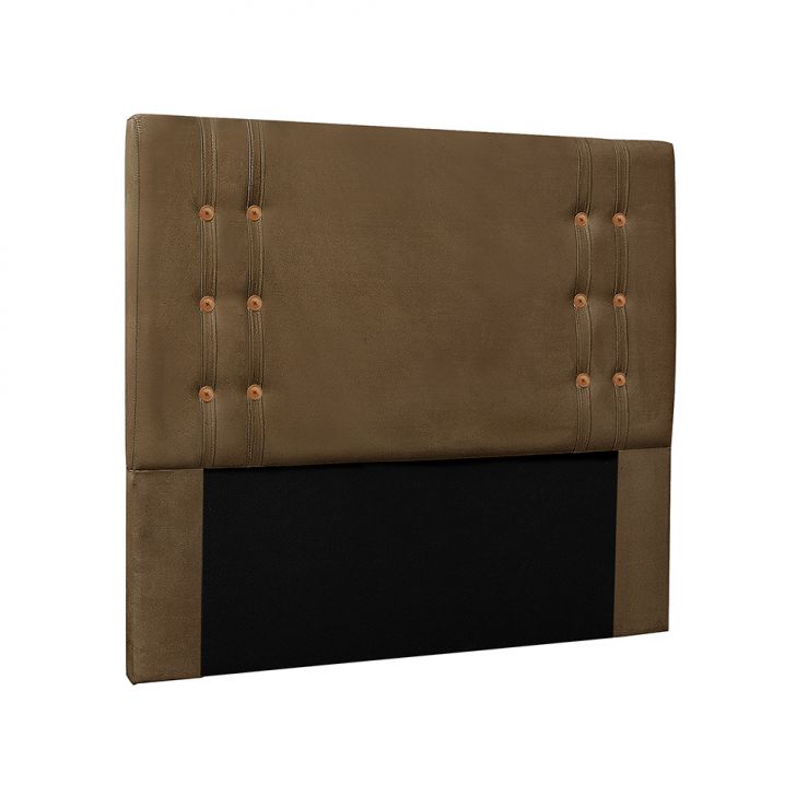 Conjunto de Cabeceira King com Recamier Gênova Suede Caramelo
