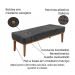 Conjunto de Cabeceira King com Recamier Gênova Suede Cinza