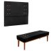 Conjunto de Cabeceira King com Recamier Gênova Suede Preto