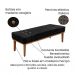 Conjunto de Cabeceira King com Recamier Gênova Suede Preto