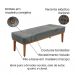 Conjunto de Cabeceira King com Recamier Gênova Veludo Cinza