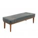 Conjunto de Cabeceira King com Recamier Gênova Veludo Cinza