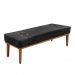 Conjunto de Cabeceira King com Recamier Gênova Veludo Preto