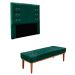 Conjunto de Cabeceira King com Recamier Gênova Veludo Verde
