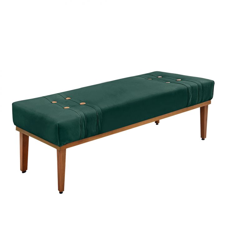 Conjunto de Cabeceira King com Recamier Gênova Veludo Verde