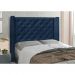 Conjunto de Cabeceira King com Recamier Vicenza Suede Azul Marinho