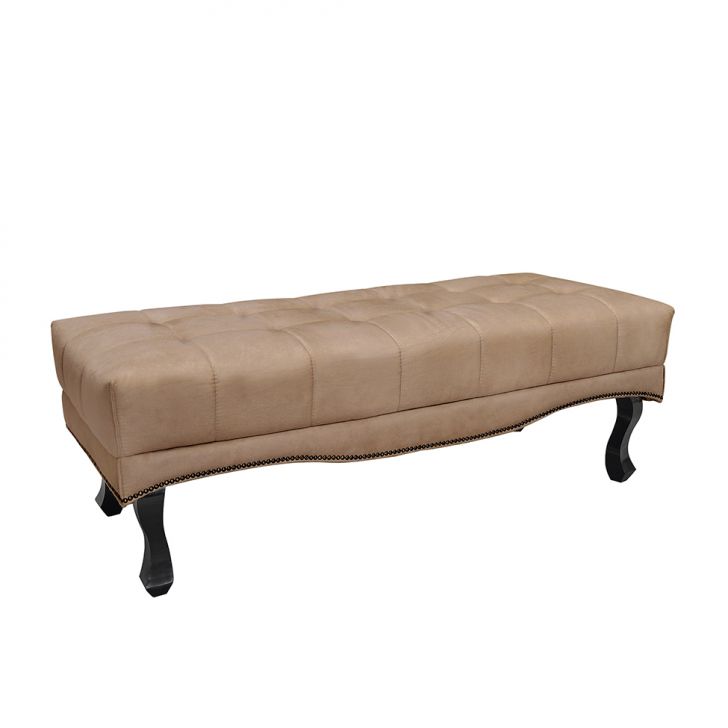 Conjunto de Cabeceira King com Recamier Vicenza Suede Bege