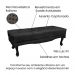 Conjunto de Cabeceira King com Recamier Vicenza Suede Preto