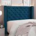 Conjunto de Cabeceira King com Recamier Vicenza Veludo Azul Marinho