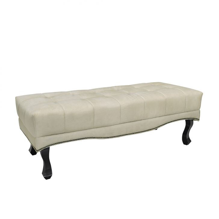 Conjunto de Cabeceira King com Recamier Vicenza Veludo Bege