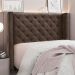 Conjunto de Cabeceira King com Recamier Vicenza Veludo Marrom