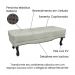 Conjunto de Cabeceira King com Recamier Vicenza Veludo Prata