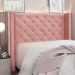 Conjunto de Cabeceira King com Recamier Vicenza Veludo Rosa