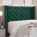 Conjunto de Cabeceira King com Recamier Vicenza Veludo Verde