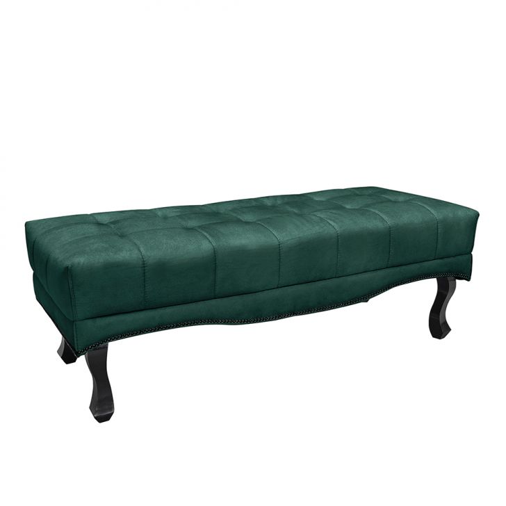 Conjunto de Cabeceira King com Recamier Vicenza Veludo Verde