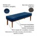 Conjunto de Cabeceira Queen com Recamier Gênova Suede Azul Marinho
