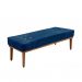 Conjunto de Cabeceira Queen com Recamier Gênova Suede Azul Marinho