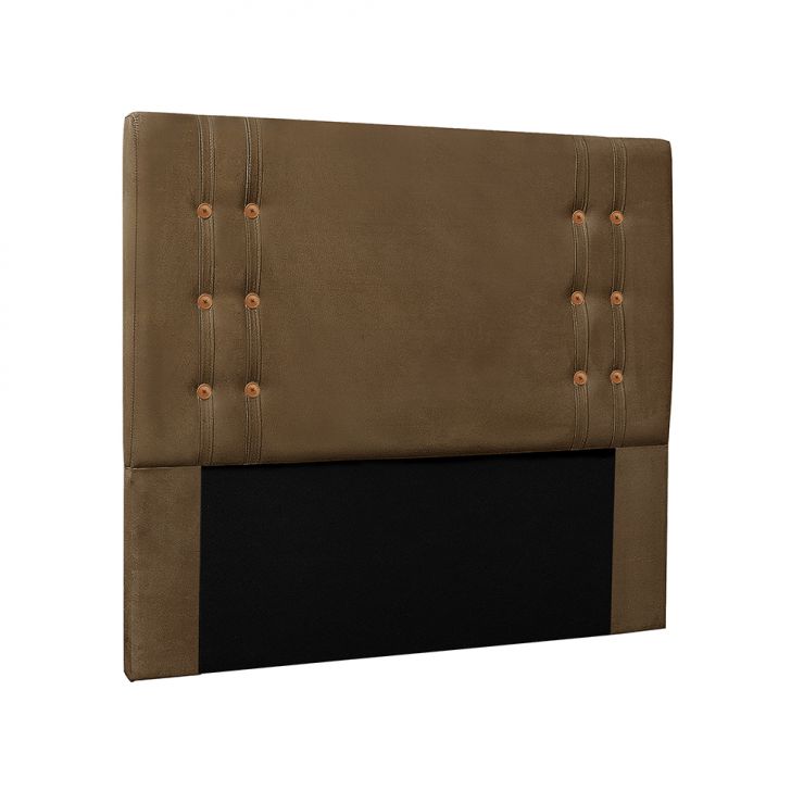Conjunto de Cabeceira Queen com Recamier Gênova Suede Caramelo