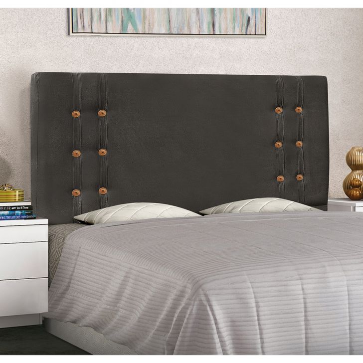 Conjunto de Cabeceira Queen com Recamier Gênova Suede Cinza