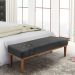 Conjunto de Cabeceira Queen com Recamier Gênova Suede Cinza
