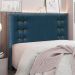Conjunto de Cabeceira Queen com Recamier Gênova Veludo Azul Marinho