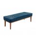 Conjunto de Cabeceira Queen com Recamier Gênova Veludo Azul Marinho