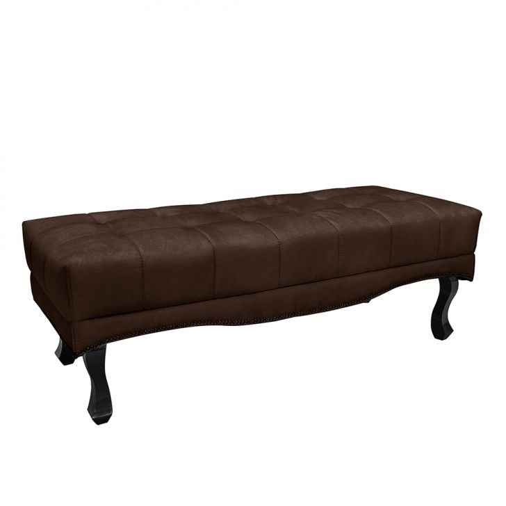 Conjunto de Cabeceira Queen com Recamier Vicenza Suede Café