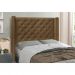 Conjunto de Cabeceira Queen com Recamier Vicenza Suede Caramelo