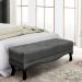Conjunto de Cabeceira Queen com Recamier Vicenza Suede Cinza