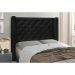 Conjunto de Cabeceira Queen com Recamier Vicenza Suede Preto