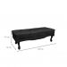 Conjunto de Cabeceira Queen com Recamier Vicenza Suede Preto