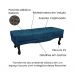 Conjunto de Cabeceira Queen com Recamier Vicenza Veludo Azul Marinho