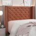 Conjunto de Cabeceira Queen com Recamier Vicenza Veludo Cobre