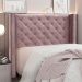 Conjunto de Cabeceira Queen com Recamier Vicenza Veludo Lilás