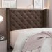 Conjunto de Cabeceira Queen com Recamier Vicenza Veludo Marrom