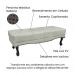 Conjunto de Cabeceira Queen com Recamier Vicenza Veludo Prata