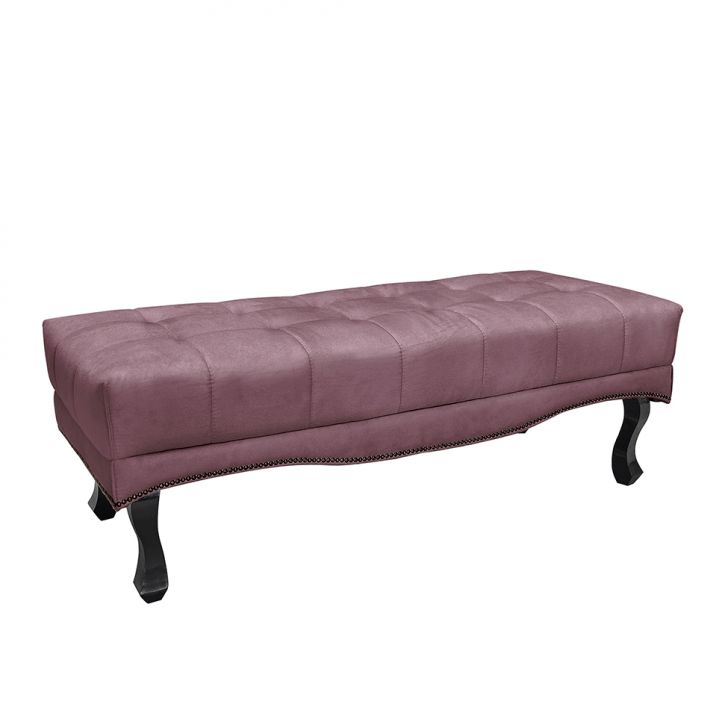 Conjunto de Cabeceira Queen com Recamier Vicenza Veludo Uva