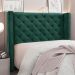 Conjunto de Cabeceira Queen com Recamier Vicenza Veludo Verde