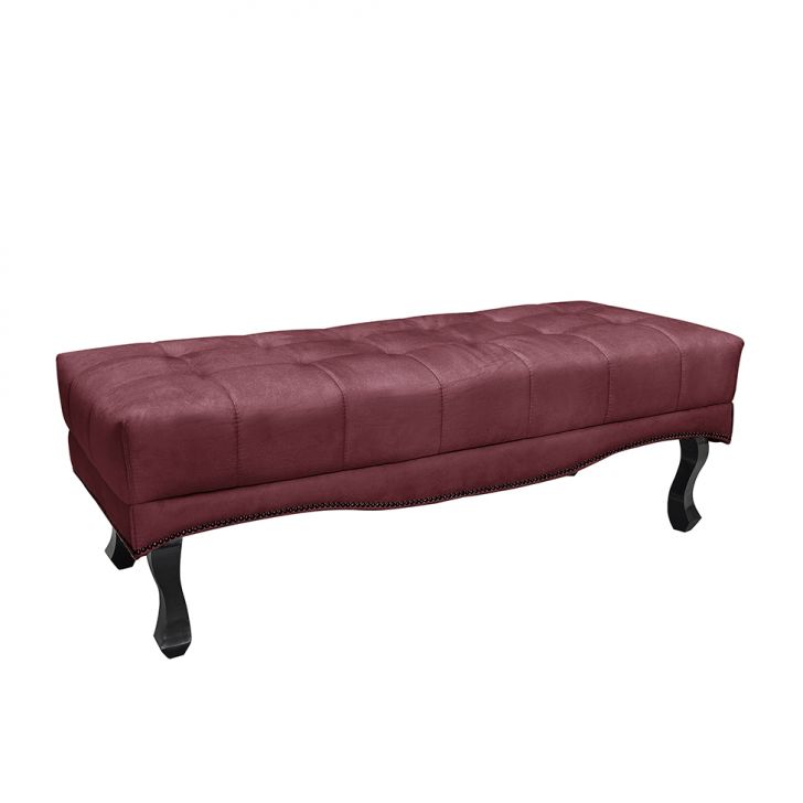 Conjunto de Cabeceira Queen com Recamier Vicenza Veludo Vinho