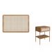 Conjunto de Cabeceira Solteiro com Mesa de Apoio Oslo 1 GV Hanover e Dourado