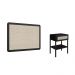 Conjunto de Cabeceira Solteiro com Mesa de Apoio Oslo 1 GV Nero e Preto