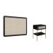 Conjunto de Cabeceira Solteiro com Mesa de Apoio Oslo 1 GV Preto e Dourado