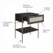 Conjunto de Cabeceira Solteiro com Mesa de Apoio Oslo 1 GV Preto e Dourado