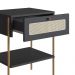 Conjunto de Cabeceira Solteiro com Mesa de Apoio Oslo 1 GV Preto e Dourado