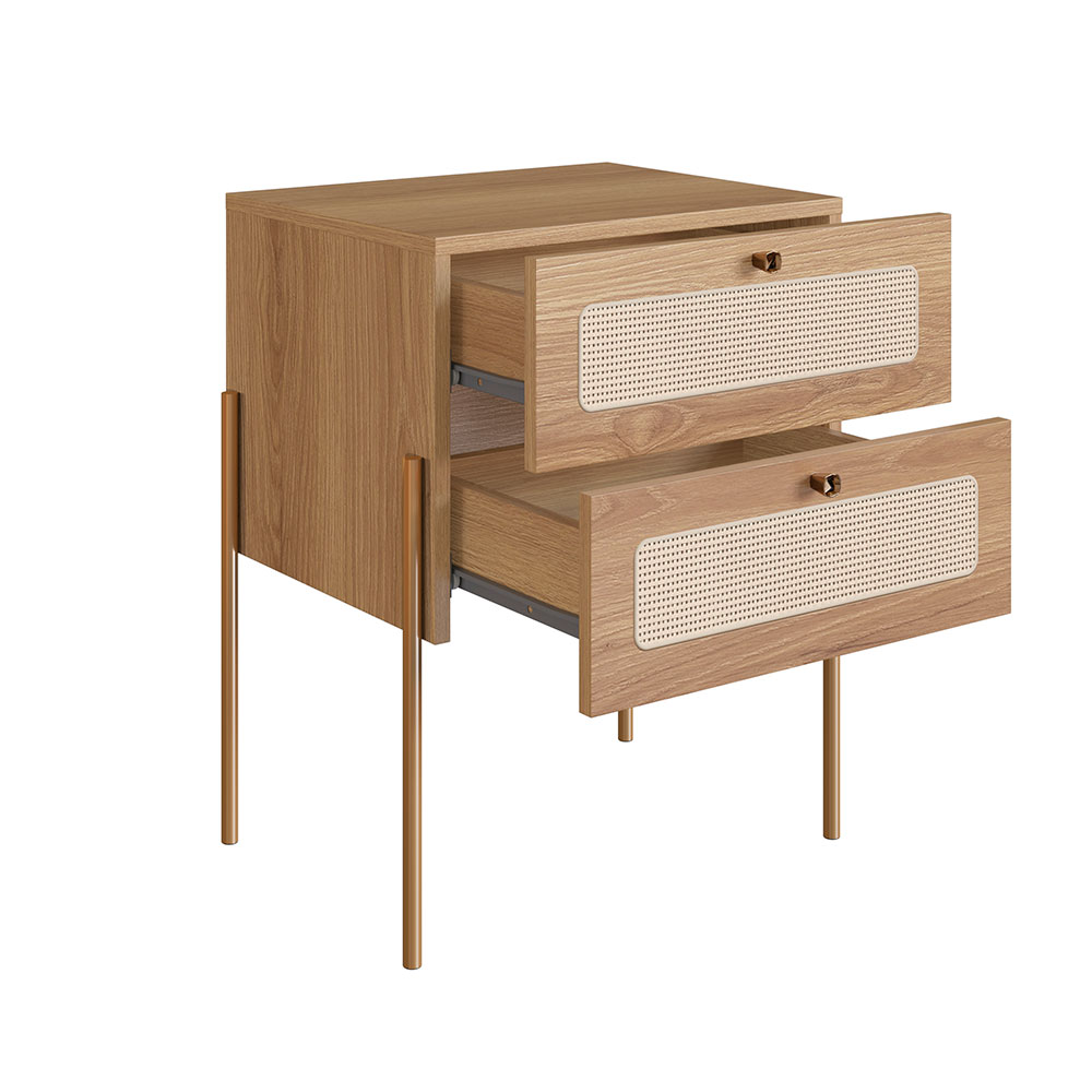 Conjunto de Cabeceira Solteiro com Mesa de Apoio Oslo 2 GV Hanover e Dourado